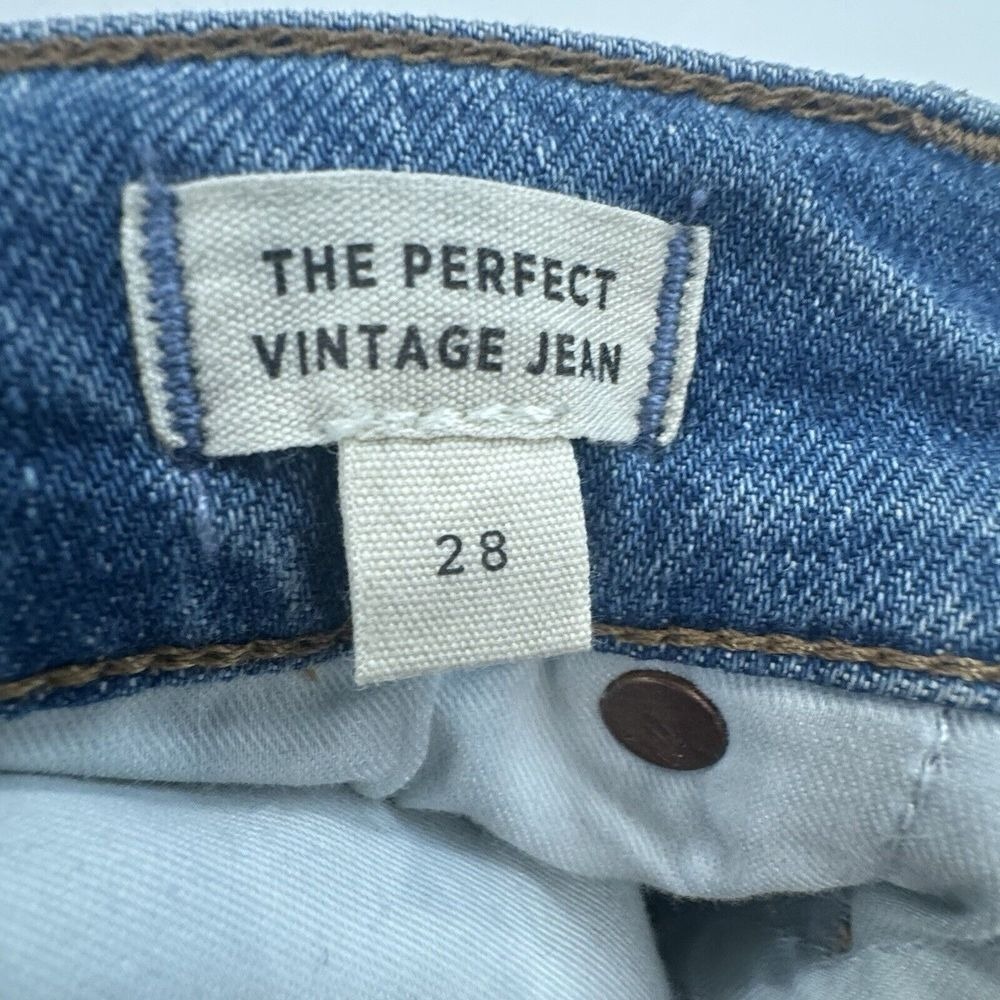 Madewell Perfect Vintage Jeans 28 High‎ Rise Straight Distressed Y2K Denim - Picture 4 of 8